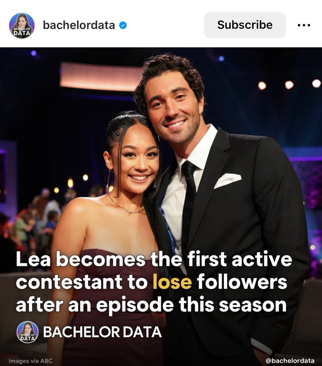 TheBachBabes's tweet photo. Lol. Thanks @bachelordata 😂💀

#TheBachelor https://t.co/C6Jzjn5GwK