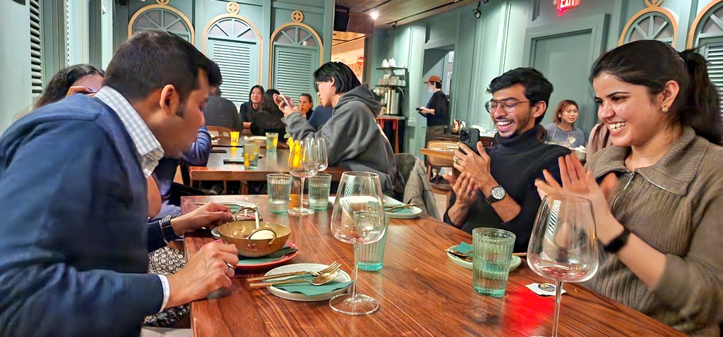SamratLabMohali's tweet photo. Had a wonderful lab alumni dinner at Mitr Thai in New York with my former undergrads  @PriyashaDeshpa1 @PgSwastik @_NehaPunia who are now doing their PhD @asrc_gc.  It's so lovely to see them happy &amp; thriving. Thank you for the surprise celebration of my (belated) birthday. 😍 https://t.co/QkLm5YQaut
