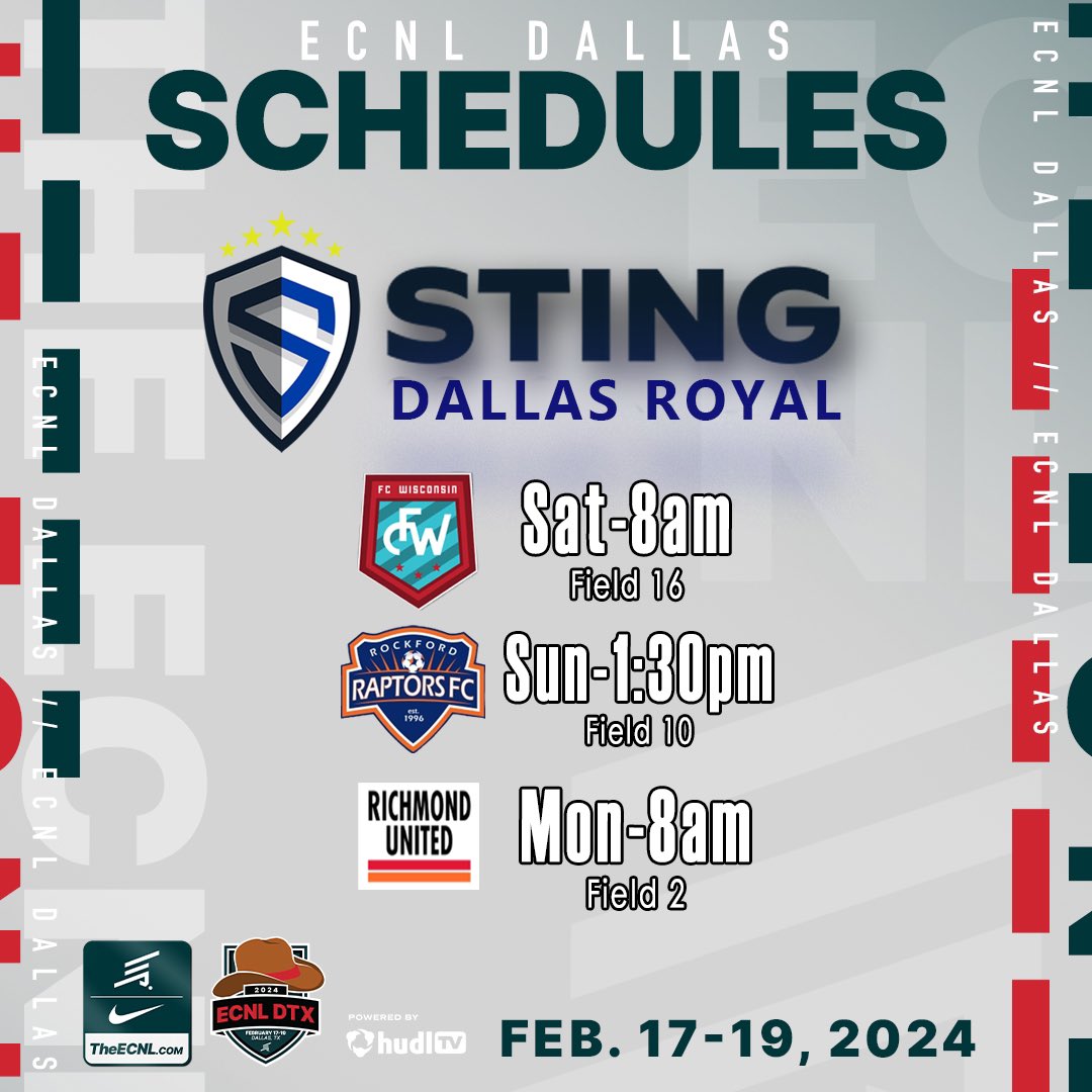 Come check out this talented team at #ECNLDTX! Ready for the weekend! @ECNLgirls @StingSoccerClub @ImYouthSoccer @ImCollegeSoccer @PrepSoccer @TheSoccerWire @TopDrawerSoccer @EcnlTexas