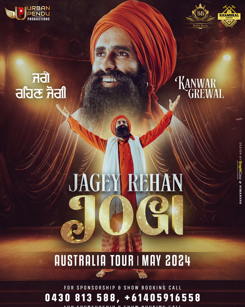 JAGEY REHAN JOGI TOUR 2024 This May. Stay tuned for more updates. Contact the given numbers for further details.