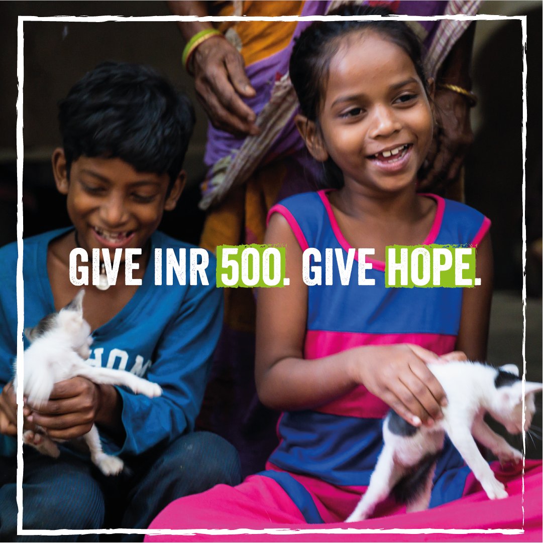 🍕A panfried pizza?
👗A new dress?
🧴A scented deodorant?
👠A pair of shoes?
💚Or… Hope for a child?

This Friday, spend your INR 500 wisely.
Give 500. Give Hope. ☀️
rb.gy/00sfyr