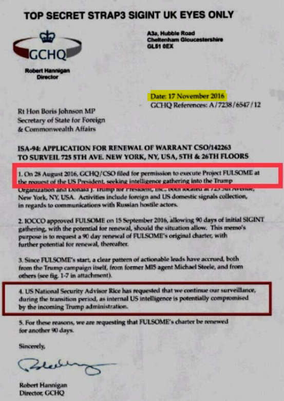 So, yeah.  
About this document.

I trust everyone understands the enormity of what this confirms in no uncertain terms.

A little over two months BEFORE his 2016 election victory, President Obama straight up asked GCHQ (the UK's intelligence, security &amp; cyber agency) to open an