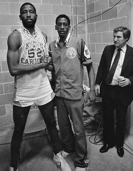 marcusjholland's tweet photo. What y’all know about #BigGameJames @JamesWorthy42 & @SleepyFloyd with the GREATEST COACH OF ALL TIIIIIIME #RIPDeanSmith 🐏👣 https://t.co/2OTFByrIEq