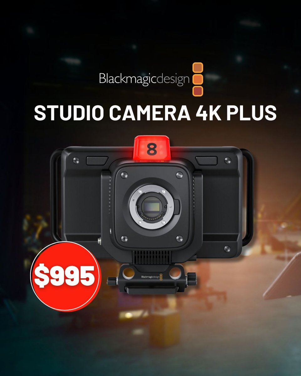 videocraftaust's tweet photo. Step up your studio with professional-grade cameras!
Grab the Blackmagic Design Studio Camera 4K Plus at unbeatable prices! 🔥
Hurry, limited stock available!
➡️ https://t.co/6iwPX3AJsW
#videocraft #videoequipment #blackmagiccamera #blackmagicstudio https://t.co/VvKHLYkiBB