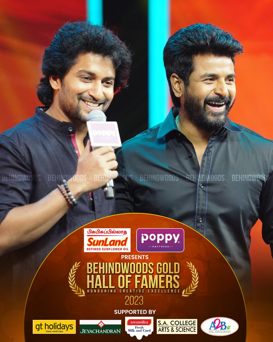 Nani and Sivakarthikeyan set the stage on fire with this dynamic duo at the Behindwoods Gold Hall of Famers Event 2023 🔥

#Nani #SivaKartikeyan

#poppymattress #gtholidaysin #jeyachandrantextiles #a2bofficial
#BehindwoodsGoldHallOfFame #BGHF2024 #BehindwoodsAwards