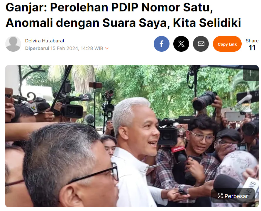 Ganjar Pranowo menyoroti pentingnya menjaga kepercayaan publik terhadap proses pemilihan . Kesejahteraan berlipat ganda, Indonesia Makmur Sentosa @tapithor 
#GanjarMahfud2024
#KitaAdalahTiga
#Coblos3