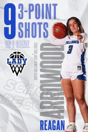 Congratulations to the lady bulldogs who finished out the regular season tonight with a 60-38 win over Dixon.  I want to give a special shout out to Reagan Arrowood who set a school record for 3’s in a game with 9.