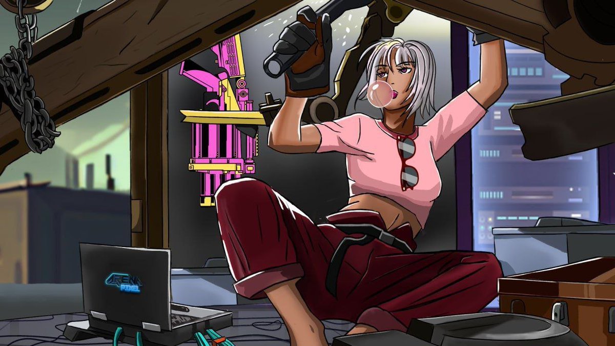 aspahas's tweet photo. Jinz is a young girl who lives in the biggest mall in the galaxy. She was once a slave being sold in the auction. She was freed by a monster's escape that messed up the entire auction, that time she obtained a device that could transform into any creature #krsuccess #iweb3 https://t.co/psQSVBfuIx