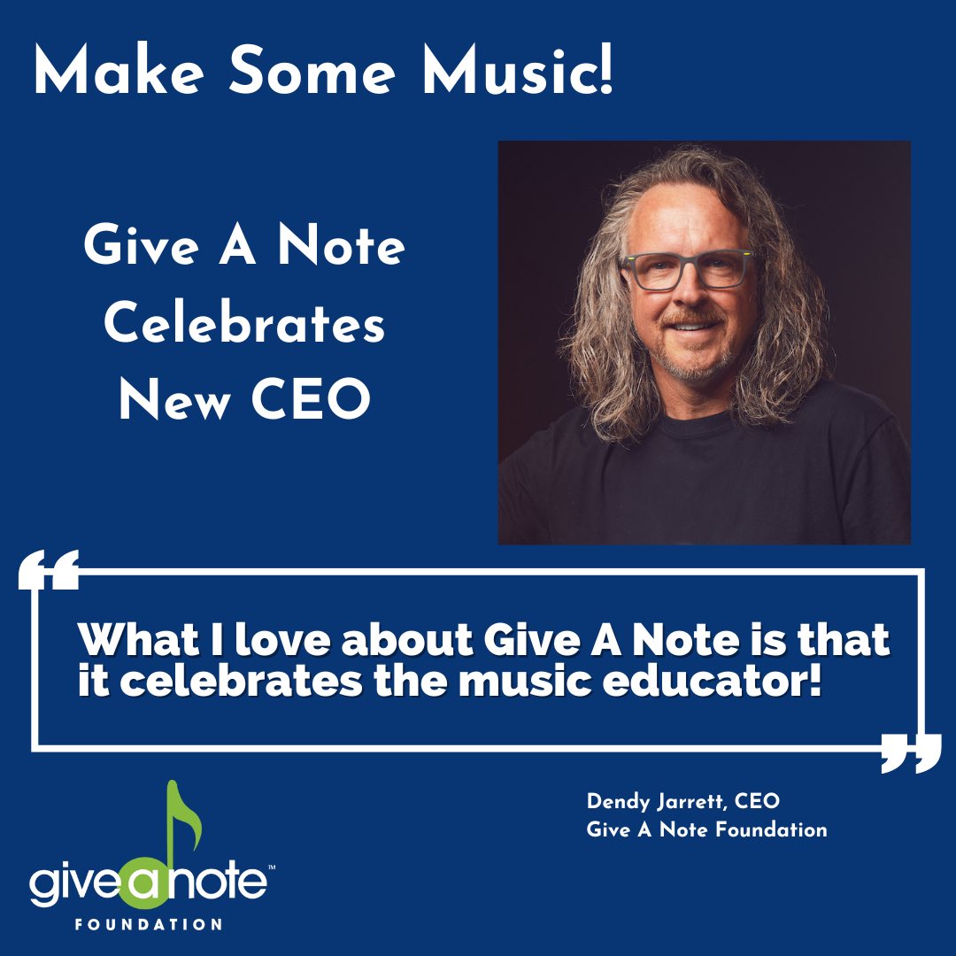 We are thrilled to introduce Give A Note Foundation’s new CEO Dendy Jarrett! Read more: found.ee/GANCEO