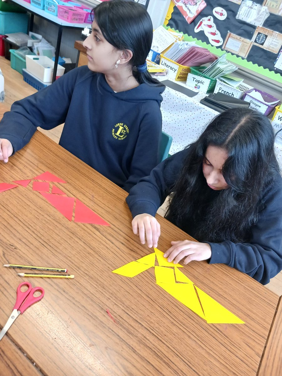 P7Lornestreet's tweet photo. We enjoyed listening to Grandfather Tang's Story before having a go at some of the #tangrams we found in the story🐉🧧🎉 #LunarNewYear2024 #YearOfTheDragon2024 #IDL #Mathsisfun @GlasgowIntEd @EdISGlasgow https://t.co/z1f0vKPuTW