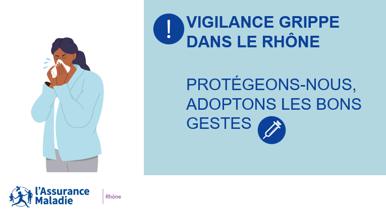 📣 Màj Santé publique 📊 : Circulation des virus grippaux en hausse dans le Rhône. Prolongation de la campagne de vaccination jusqu'au 29 février 2024. Protégez-vous et protégez les autres ! 💉👥 #VaccinationGrippe #GestesBarrières