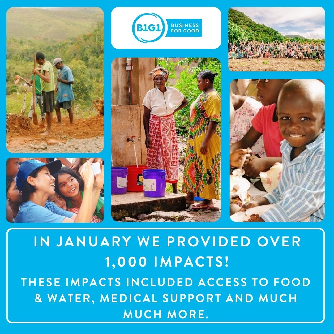 In January, we provided over 1,000 impacts through on our @B1G1 journey. From life enhancement to life-saving water, your support is making a difference. Thanks to our clients for joining us on this journey! #CharityofTheYear #B1G1 #WalkerandSutcliffe