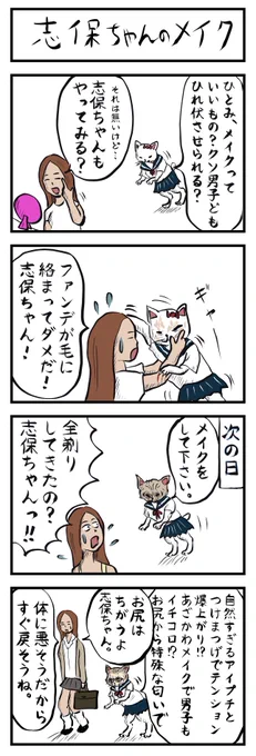 4コマ追加😻
志保ちゃんのメイク
#4コマ漫画 