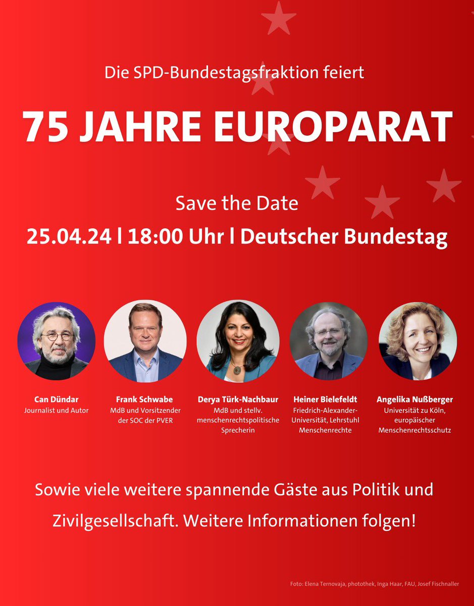 Der #Europarat wird in diesem Jahr 75 Jahre alt. Wir wollen das als @spdbt feiern. Weil der Europarat die besten Ideen Europas verkörpert: Demokratie, #Menschenrechte und Rechtsstaat. Also die Idee vor einer unabhängigen Justiz, Recht bekommen zu können.