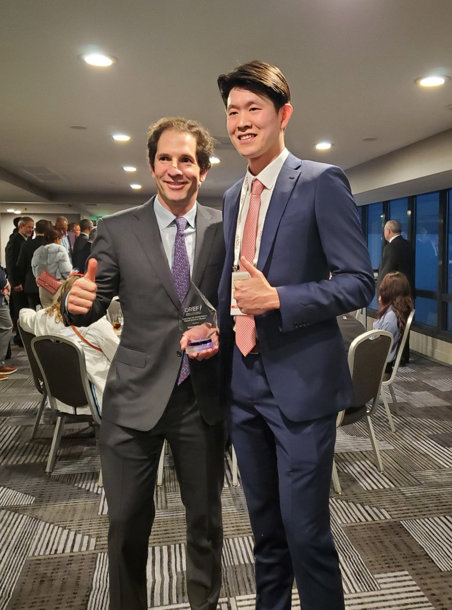 At the OREF Board meeting, @brendan_shi_md winner of the OREF 3rd Annual National Resident Research Symposium with his mentor, Nicholas M. Bernthal, MD, both of of @UCLA. Watch Dr. Shi's winning presentation on his study on #bisphosphonate: youtu.be/ENtxhSvhzGg