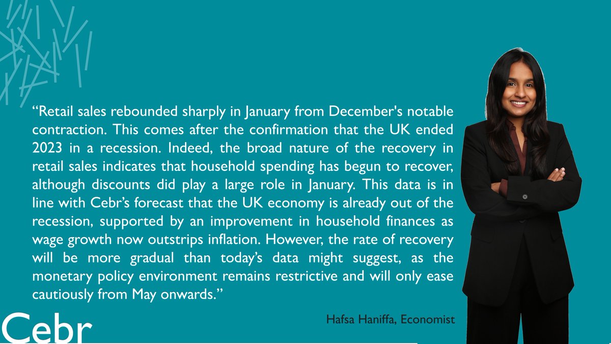 Commenting on this morning's UK retail sales rebound in January, following the news that the UK economy entered a technical recession last year, Hafsa Haniffa said: