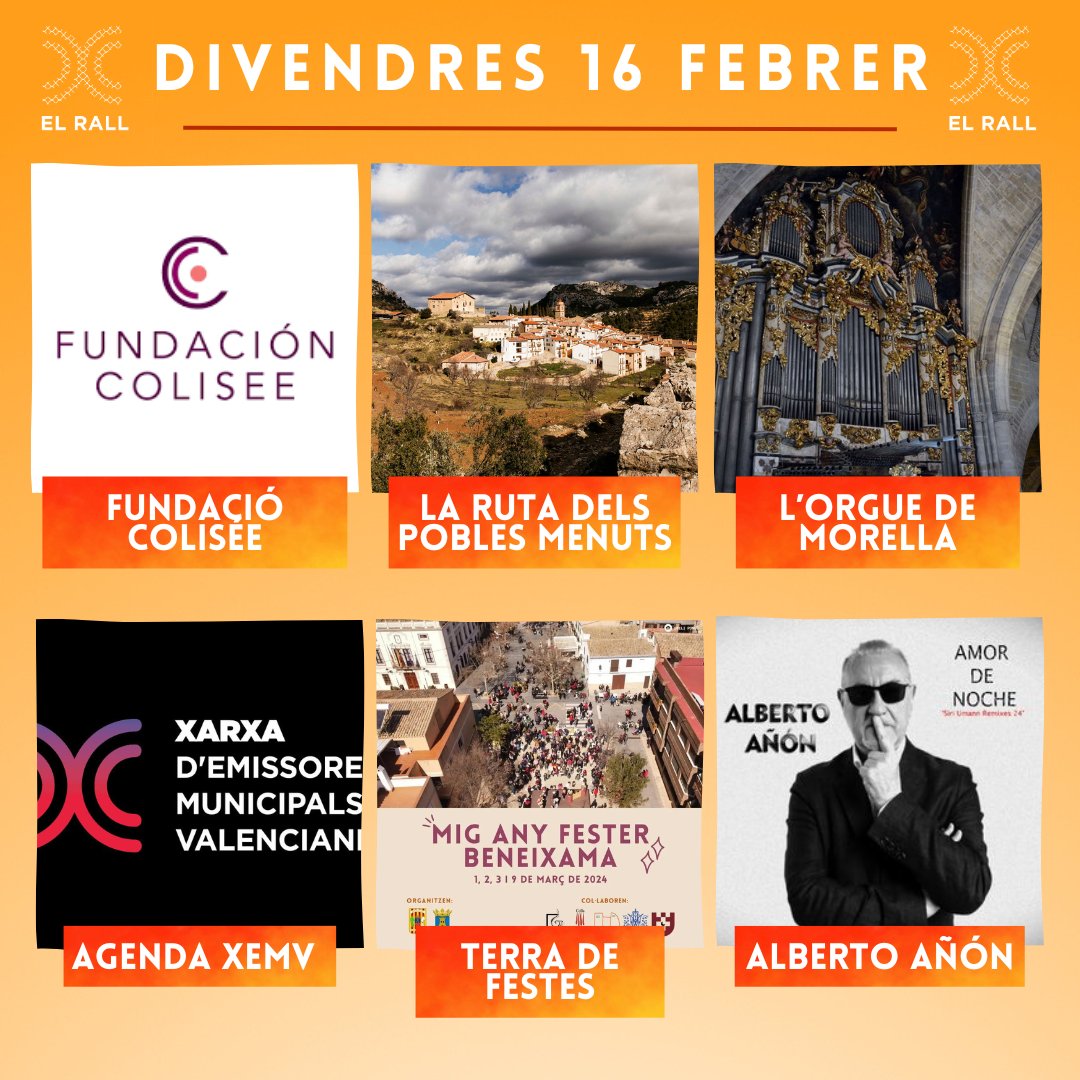 ElRall's tweet photo. Bon dia i bon divendres!!💪
🫂Hui parlem de soledat i acompanyament a #Ademús, d'instruments de música🎹, fem ruta per #Herbers amb @MaPilarMoreno, visitem #Beneixama, ballem amb @Alberto_anon...💃
📻Tot açò i més, a les 12h per @apunt_media! https://t.co/KaGxcfMJDJ