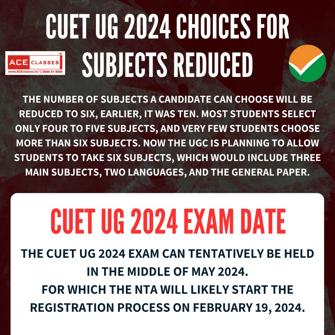 It looks like CUET UG 2024 is making changes! Current criteria state only 6 subjects can be chosen; find out more!
#CUETUG2024 #CUET #UG2024 #examdate #exam #education #students #higherstudy #university #engineeringeducation #engineeringstudents #science #studentslife