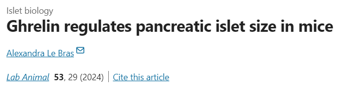 #ResearchHighlight | @ZigmanLab showed new insights into the role of ghrelin! Ghrelin knockout mice show increased pancreatic islet size and β-cell numbers, which can have potential implications for future diabetes treatments. #diabetes 🐭🔍 Highlight👇: rdcu.be/dyMXZ