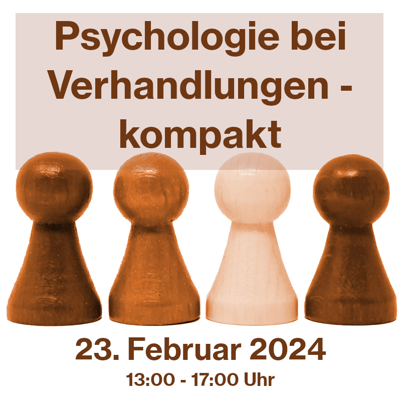 V_Werkstatt's tweet photo. In der nächsten Woche, am 23.2. bieten wir von 13:00 bis 17:00 Uhr das #OnlineTraining "Psychologie bei Verhandlungen - kompakt". Im Fokus stehen Menschen in Verhandlungen und sie zu lesen, zu verstehen sowie für sich zu gewinnen. #Psychologie #Verhandlungsführung #Verhandlung https://t.co/bqGnr2rMVS