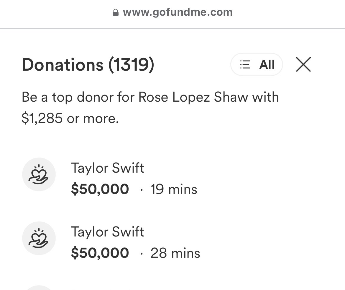 PandemexLLC's tweet photo. On behalf of #KansasCity &amp; the friends and family of Lisa Lopez-Galvan, whose life was lost in an horrific event at the @Chiefs Parade, THANK YOU! @taylorswift13 🙏 you are just amazing for this.

#KansasCityChiefs #KansasCityChiefsParade #PrayforKC #KCStrong https://t.co/4ZHm7dbRb7