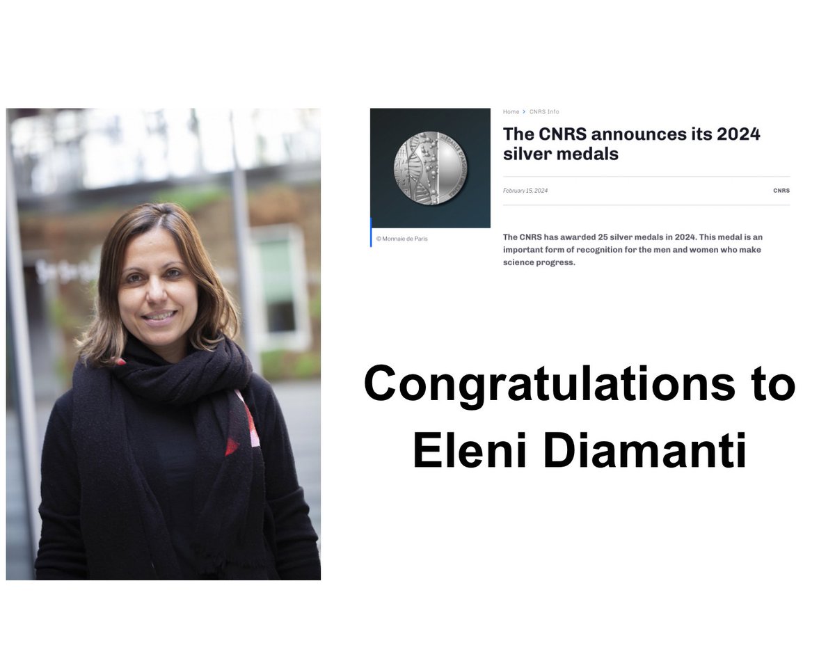We are delighted to announce that Eleni Diamanti has been named amoung the 25 CNRS silver medallists in 2024 for her work in quantum digital communication !