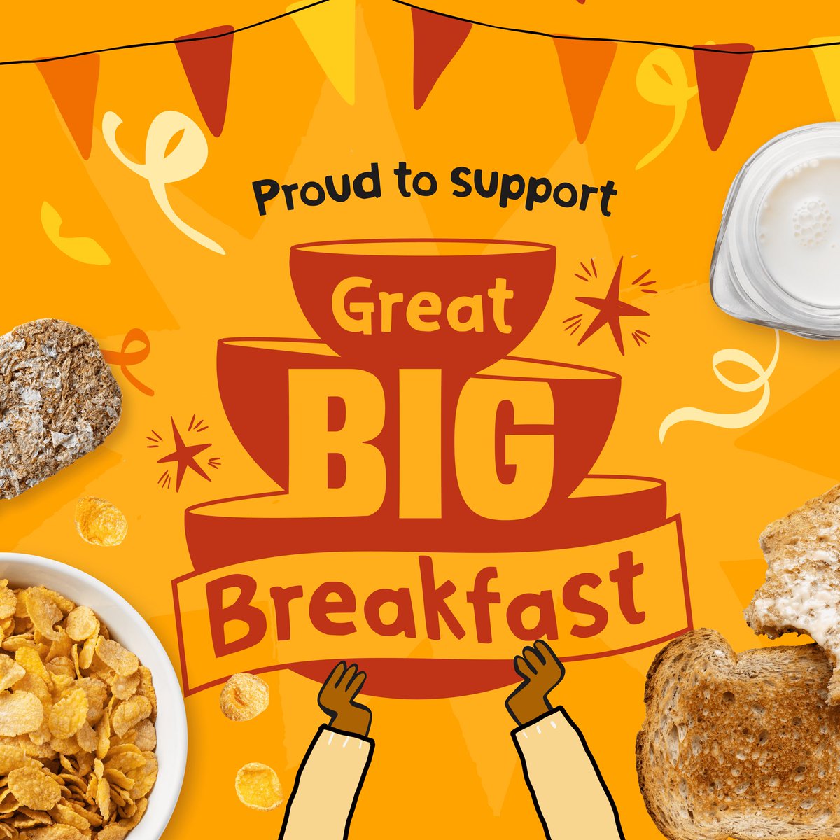 Supporting <a href="/magic_breakfast/">Magic Breakfast</a> you can too by hosting a #GreatBigBreakfast &amp; donate as little as £3. To raise vital funds to continue putting breakfast on the table for up to 200,000 hungry children/young people on the breadline  each school morning 🙏 bit.ly/3Hq9iAv