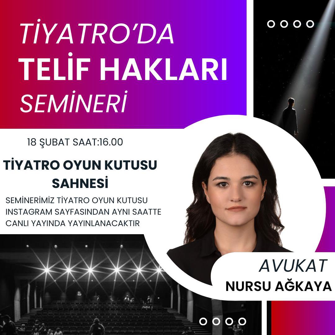 18 Şubat pazar günü saat 16.00’da Tiyatro Oyun Kutusu sahnesinde tiyatroda telif haklarını konuşacağız. 

Bir tiyatronun hikayesinin oluşturulmasından sahnelenmesine kadar geçen süreçte sanatçıların denk gelebileceği hukuki sorunlara değineceğiz. 

İlgilenen herkesi bekleriz!
