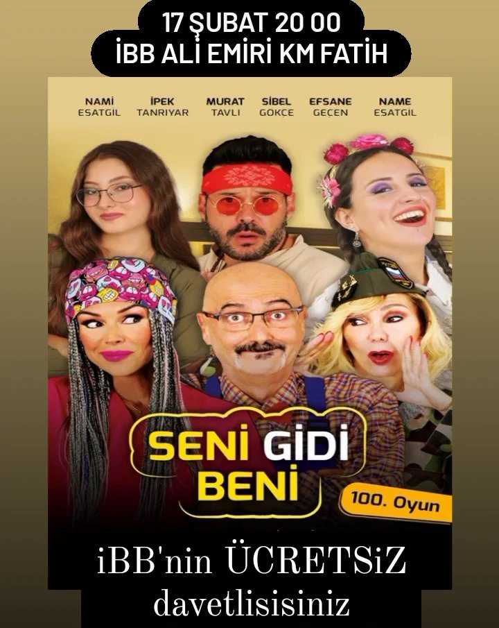 Kahkaha tufanı yarın Fatih İBB Ali Emiri KM de kopacak. Üstelik ÜCRETSİZ. Sizler İBB'nin davetlisisiniz. Kaçırmayın😊 #Tiyatroİyileştirir. #istanbul #Fatih #ibbkulturhizmeti