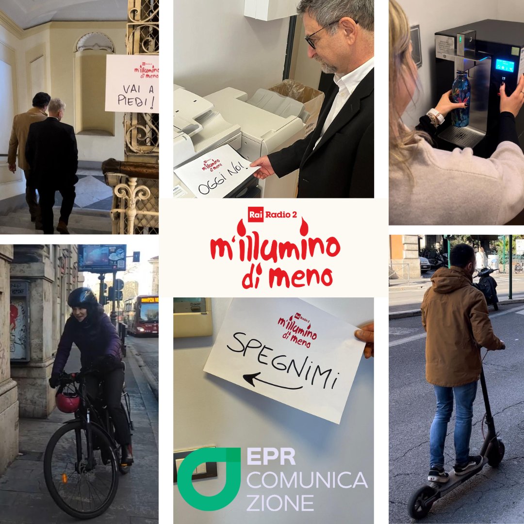 💡 "M'Illumino di meno": oggi è la Giornata nazionale del risparmio energetico e degli stili di vita sostenibili.

🤝🏻 In #Eprcomunicazione siamo certi che con piccoli gesti si possa fare una grande differenza e, oggi, aderiamo all’iniziativa per ribadire l'importanza e la