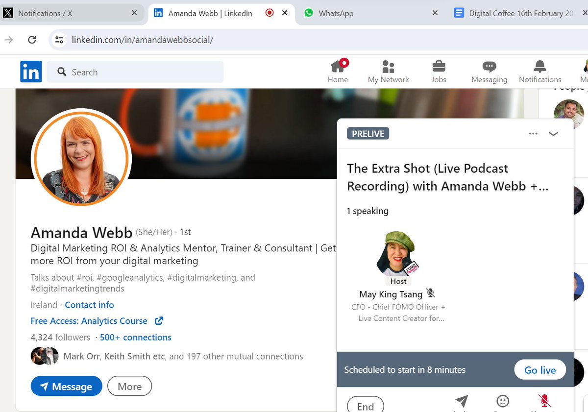 MayKingTea's tweet photo. Just waiting for my cohost to turn up for #TheExtraShot
We're gonna be doing a deep dive on a piece of #digitalmarketing news from @Spiderworking's #digitalcoffee show.
We're also gonna talk about our Internet Winner + Loser of the week too!
Join us on LinkedIn audio! https://t.co/bAQ7A7LjM8