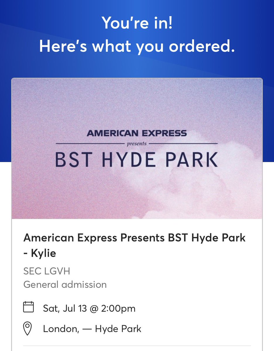 On my birthday! I’m so excited! Thank you @kylieminogue xx @BSTHydePark