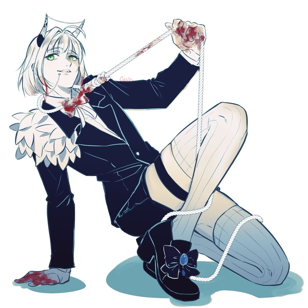 KC_7385's tweet photo. Orias sketch 
Finally have time for to draw him. The pose is sassy and good for showing his beautiful legs
#WHB 
#whatinhellisbad 
#Orias https://t.co/3tujfkgI1x
