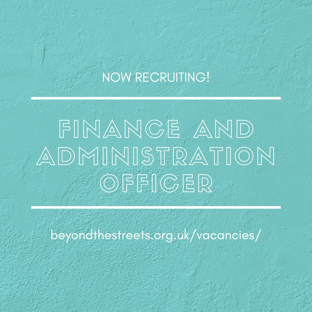 Do you want to make a difference to the lives of women affected by survival sex? Beyond the Streets is looking for an experienced bookkeeper and administrator to support the development of the charity. Apply: beyondthestreets.org.uk/vacancies/fina… Deadline: Sunday 10th March, 11.30pm