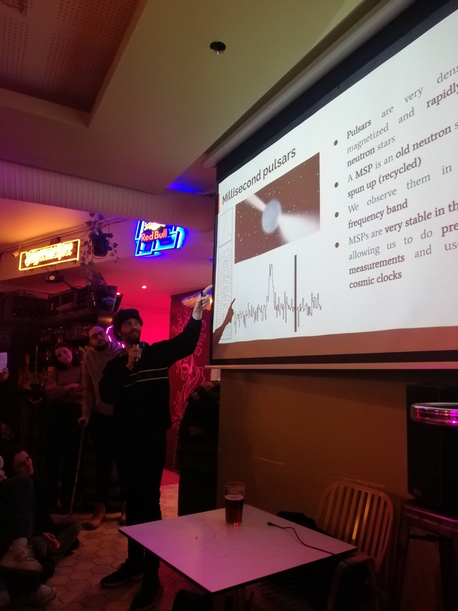 AoTParis's tweet photo. Merci à vous!👏❤️The place was packed on Tuesday! Mikel and Senwen gave AMAZING talks about current and future studies of pulsars 💫 and gravitational waves! 🌊 🕳️ Let us know how you’re enjoying AoT Paris by filling out our survey https://t.co/7bJgKO2He8!! See you next time! 👋 https://t.co/7nbqK3N0DB