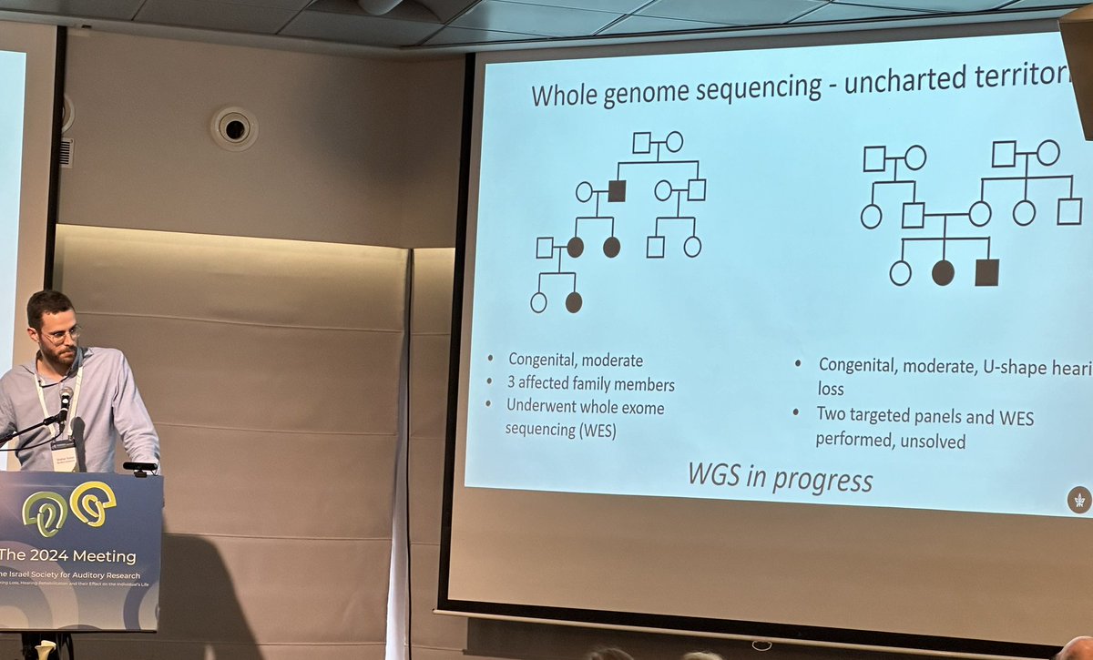 Dr. Shahar Taiber presenting his data on genomics of deafness at the Israel Society of Auditory Research!