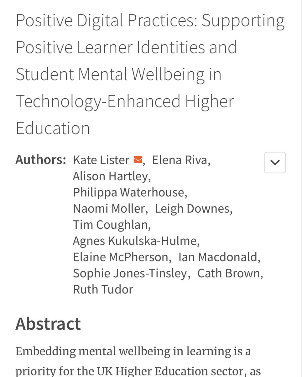 Great to see this is now out - the work on positivedigitalpractices.weebly.com led by the fabulous @KateMarburg is something I was really proud to be involved in. doi.org/10.5334/jime.8…