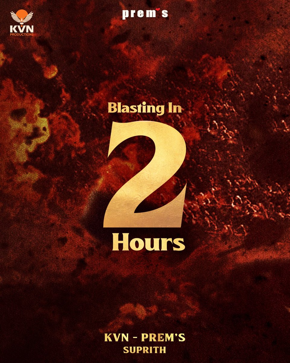 KvnProductions's tweet photo. BLASTING in 2 Hours !! 🌋

Stay tuned to https://t.co/h7qi8OUUlN

Challenging Star @dasadarshan @directorprems @KvnProductions @SUPRITH_87

#HappyBirthdayDBoss https://t.co/wMhaLzvbj2