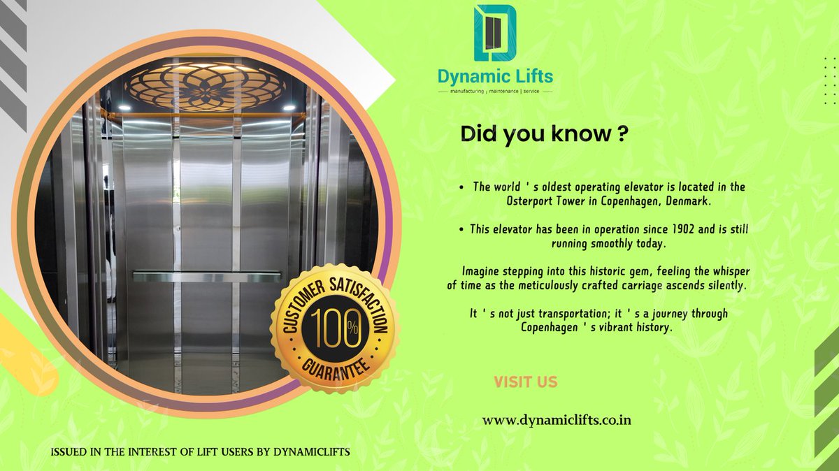 dynamiclifts03's tweet image. Unraveling a Time Capsule: The World&apos;s Oldest Operating Elevator🗺️🏢
Imagine...💭stepping in ✨👻
📞: 9384010666
#ClassicTech #SimplePleasures #dynamiclifts #liftmanufacturerschennai #elevatorlife, #safetytips, #technology,#buildersinchennai