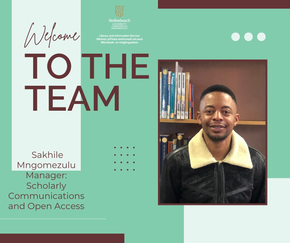 📚 Exciting News! 🎉Introducing Xabiso Xesi, Manager of Research Data Services, and Sakhile Mngomezulu, Manager of Scholarly Communications &amp; Open Access. Let's give them a warm welcome! #LibraryLife #ResearchSupport #ScholarlyCommunication