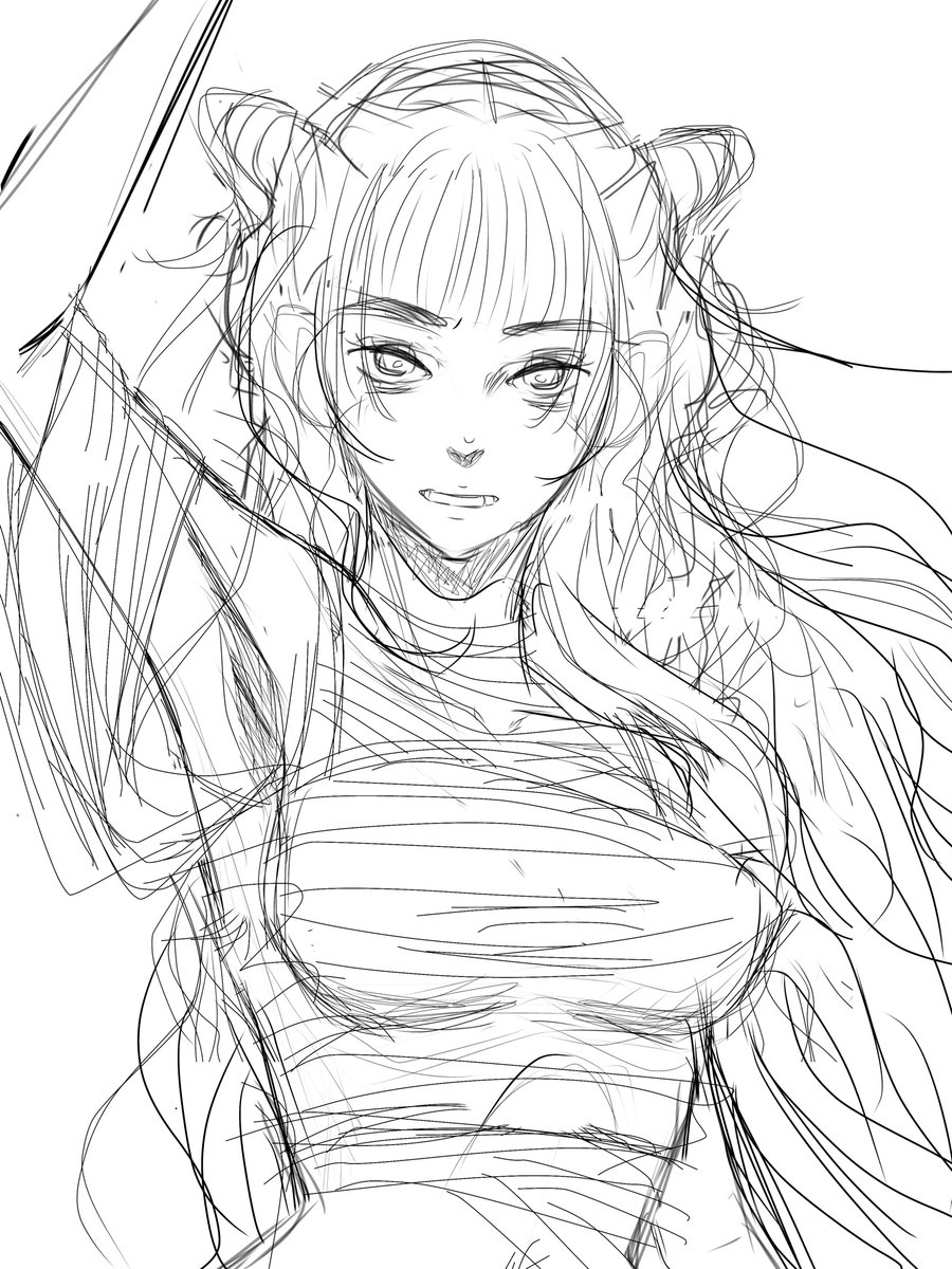 ラフごちゃごちゃ
私がボディライン描くの好きだってばれました…ラフだとつい手が癖に向かっていく… 