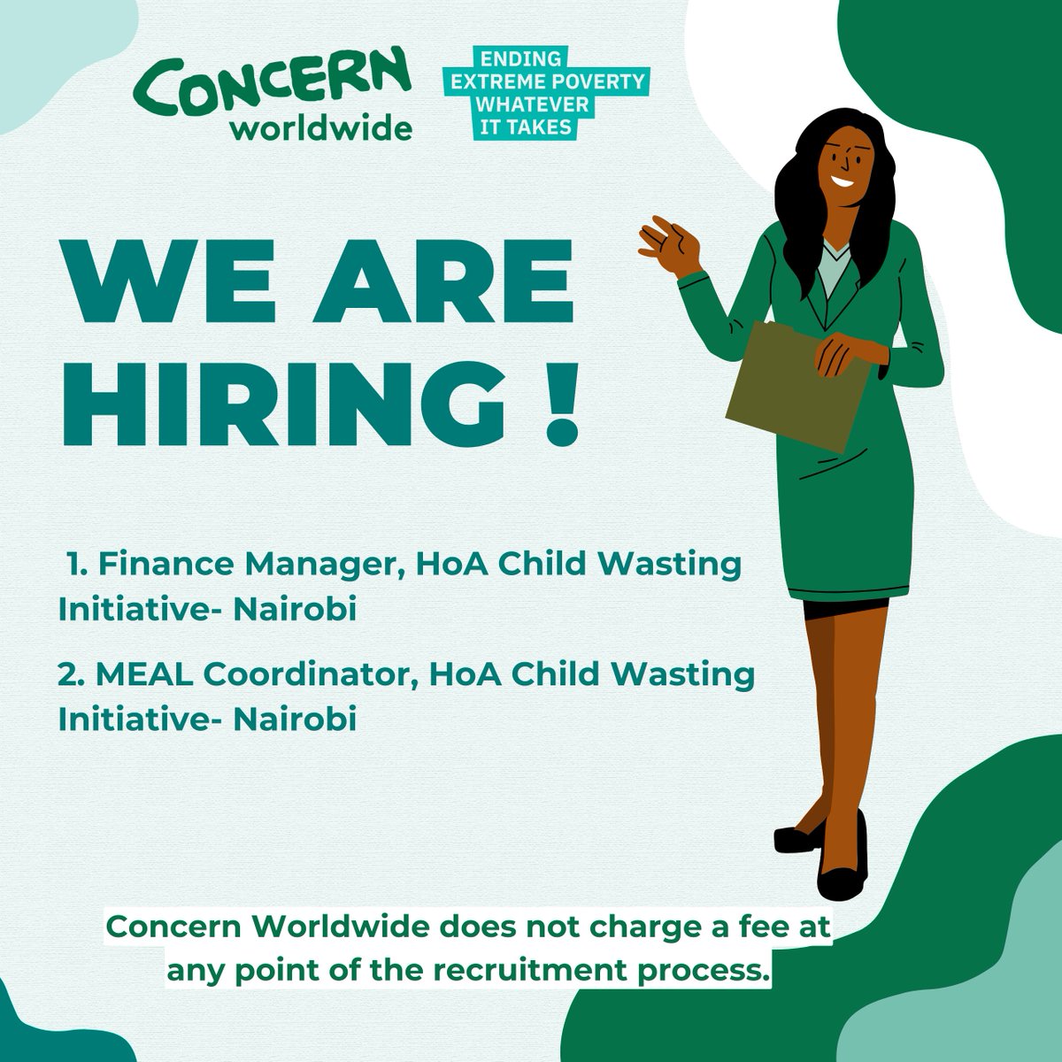 ConcernKenya's tweet photo. Exciting Opportunities! @ConcernWorldwide seeks passionate individuals for roles in our HoA Child Wasting Initiative in Nairobi:
1⃣Finance Manager
2⃣MEAL Coordinator
#JobOpening #Nairobi #ChildWasting
Apply; https://t.co/OcvyZ9I69W
https://t.co/EwcFiaofLU https://t.co/zfi4QyDDNN