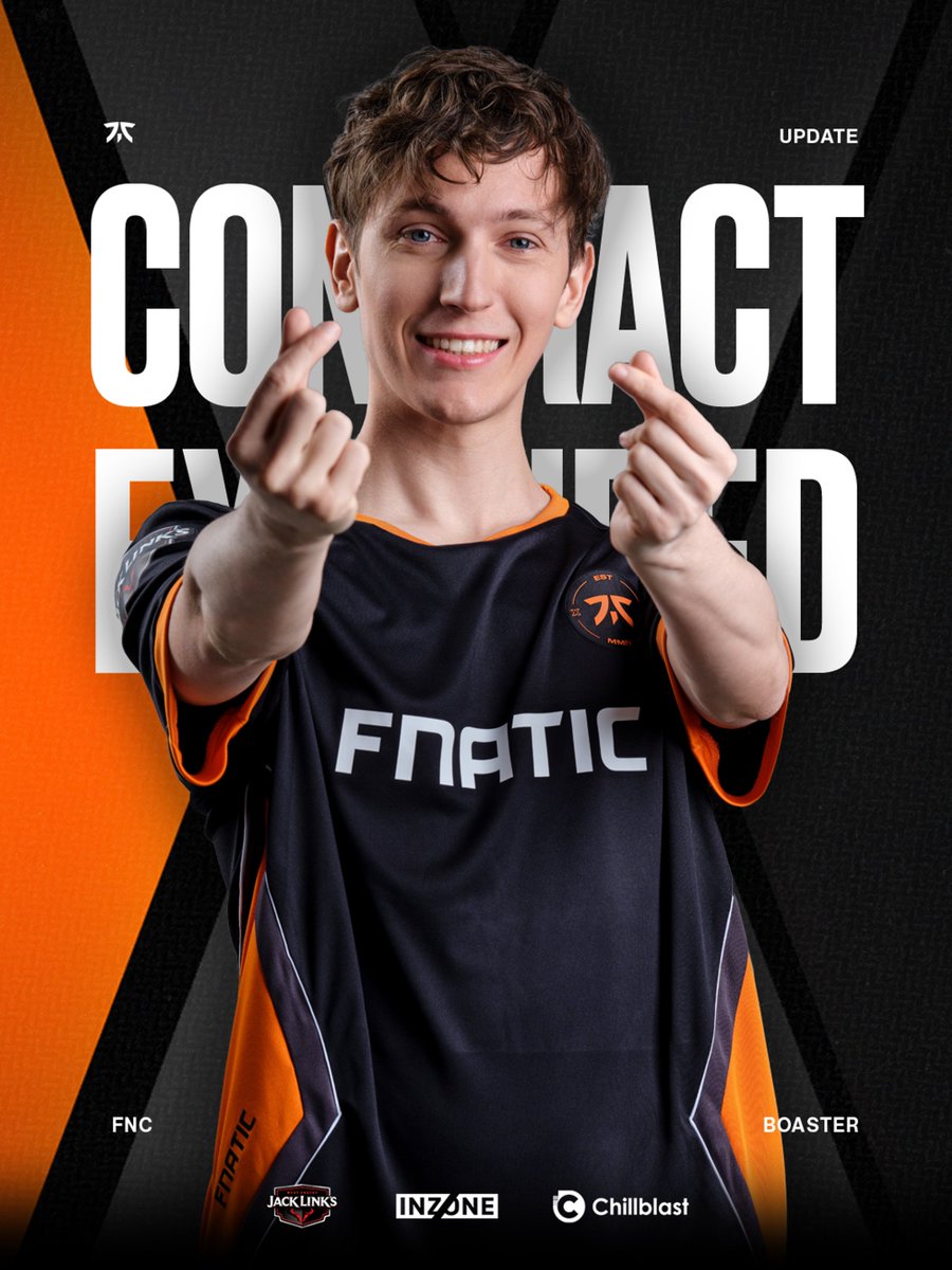FNATIC's tweet photo. The world's greatest IGL ain't going anywhere. More dances, more clutches, more trophies 👏

We're thrilled to announce we've extended @OfficialBoaster until 2025! 🎉
