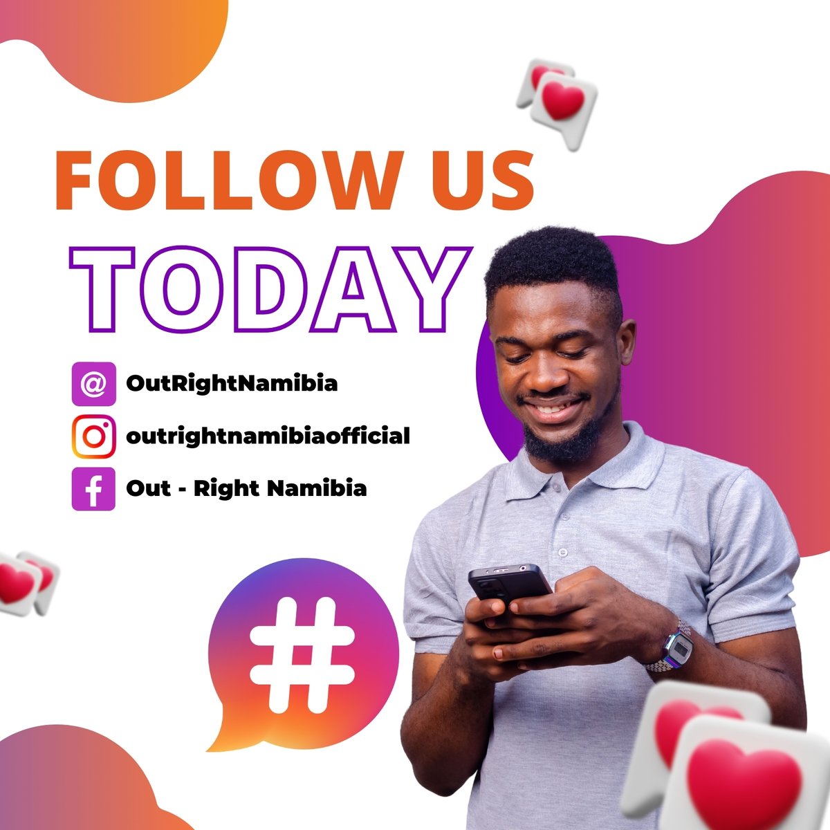 OutRightNamibia's tweet photo. #ORN 
#socialmedias 
#follow https://t.co/V1SlJd8dhE