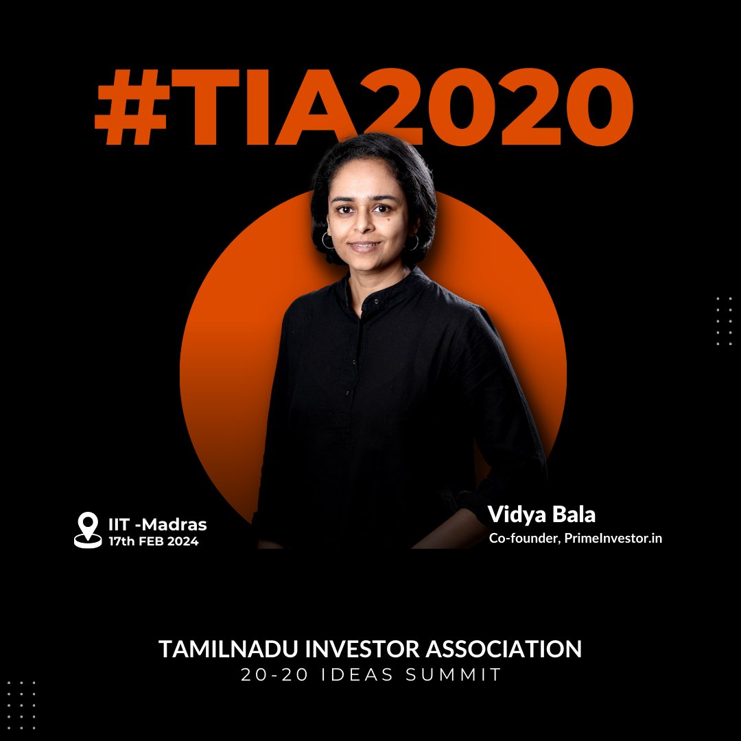 primeinvestorin's tweet photo. Thrilled to announce that our Co-founder @bala_vidya, will be taking the stage as a speaker at the prestigious TIA's 20-20 Ideas Summit!
#TIA2020 #IdeasSummit #PrimeInvestor https://t.co/vVj1ek9n68