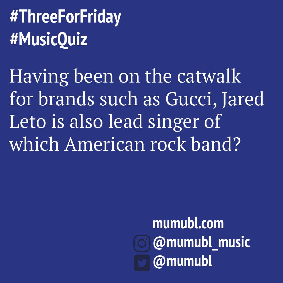 Mumubl's tweet photo. It's Friday and as I type London Fashion week is in full swing so a #fashion theme for this weeks #threeForFriday #music #quiz

#musicquiz #musictrivia  #musicquestions #popmaster  #kraftwerk @kraftwerkofficial #computerlove #uknumber1  #catwalk #model #jaredleto  #1980 https://t.co/Xi5GFyo9bT