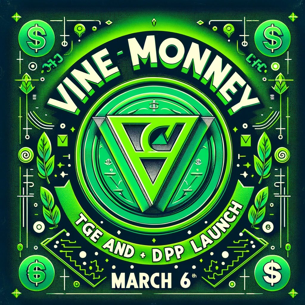 HotboytqMike's tweet photo. Get ready for an epic event! 🚀 Vine Money TGE and dApp launch are happening on March 6th, 2024. Join us as we shape the future of finance! https://t.co/RnaYDGDz2P