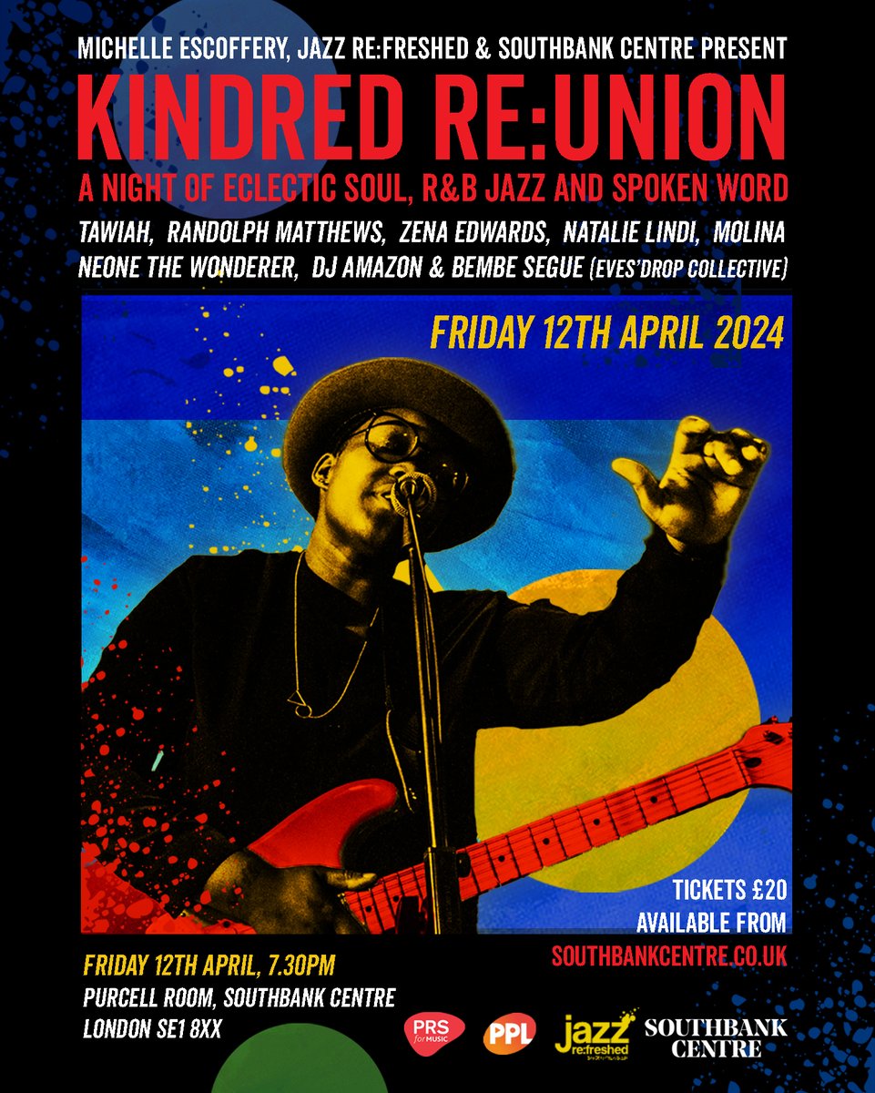 PPL (@ppluk) on Twitter photo Kindred is coming to the Purcell Room at the Southbank Centre on Friday 12 April and we are excited to be supporting it! Kindred will showcase an eclectic mix of musical talent including <a href="/TawiahMusic/">TAWIAH</a>, Randolph Matthews, <a href="/ZenaEdwards/">Zena Edwards</a>, <a href="/natalie_lindi/">Natalie Lindi</a>, <a href="/neone_wonderer/">Neone the Wonderer</a> and Molina! Kindred is coming to the Purcell Room at the Southbank Centre on Friday 12 April and we are excited to be supporting it! Kindred will showcase an eclectic mix of musical talent including <a href="/TawiahMusic/">TAWIAH</a>, Randolph Matthews, <a href="/ZenaEdwards/">Zena Edwards</a>, <a href="/natalie_lindi/">Natalie Lindi</a>, <a href="/neone_wonderer/">Neone the Wonderer</a> and Molina!