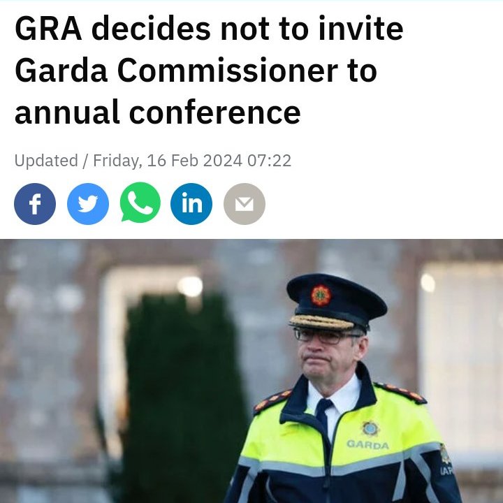 The country is in such a sad state of affairs that not even the Gardaí can trust the Garda commissioner.

If hate speech laws come in, their job will become impossible.

#HowIrelandWorks 
#NoHateSpeechLaws