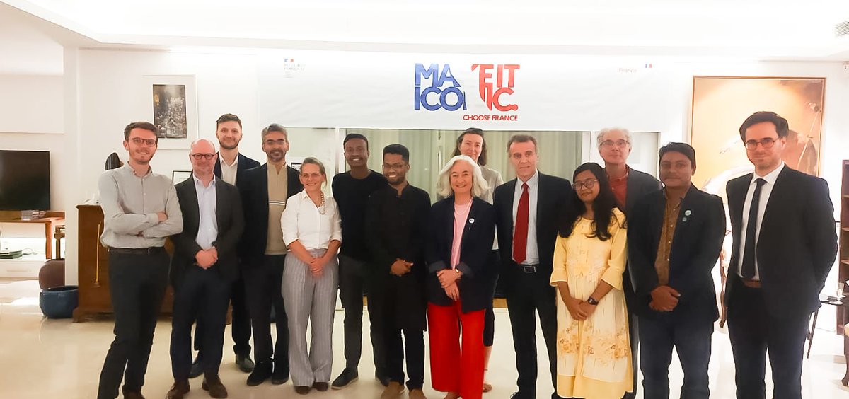 Excited to join the working meeting on the locally led #Adaptation & the France-Bangladesh #AdaptationPact at the Residence of France. 

With the French Climate delegation, led by H.E @stephanecrouzat & esteemed reps from Civil Society. 🇫🇷🇧🇩 
@MarieMasdupuy #LLA #Youth